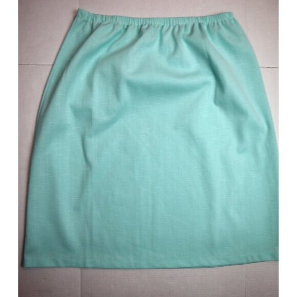 VINTAGE WOMEN'S MINT GREEN ELASTIC WAIST PENCIL SKIRT - SIZE 20WP - PETITES - Picture 1 of 5